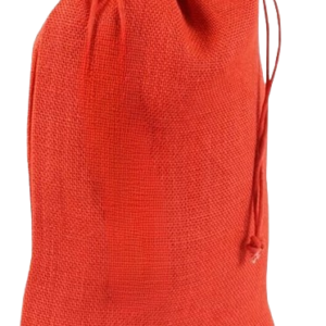 JUTE - SÄCKCHEN MIT KORDELZUG  - 18 x 13 cm (ROT)